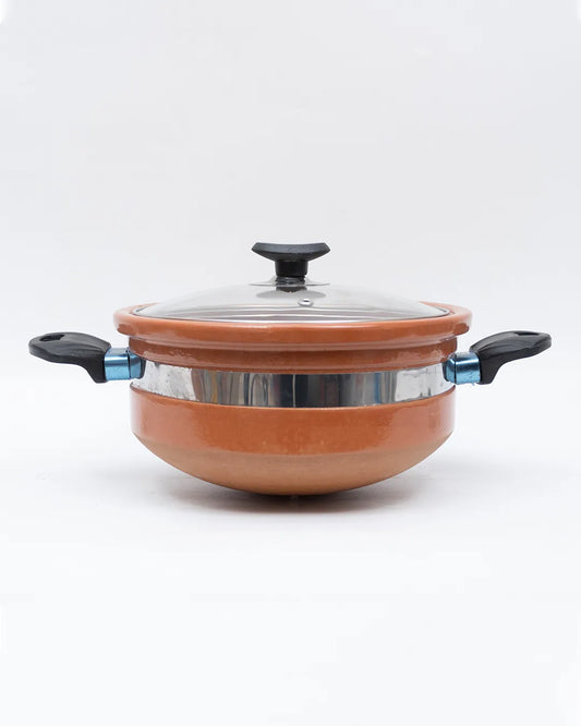 Diamond Cooking Set – 4-Piece Premium Glazed & Glass Lid Collection DESIBARTAN