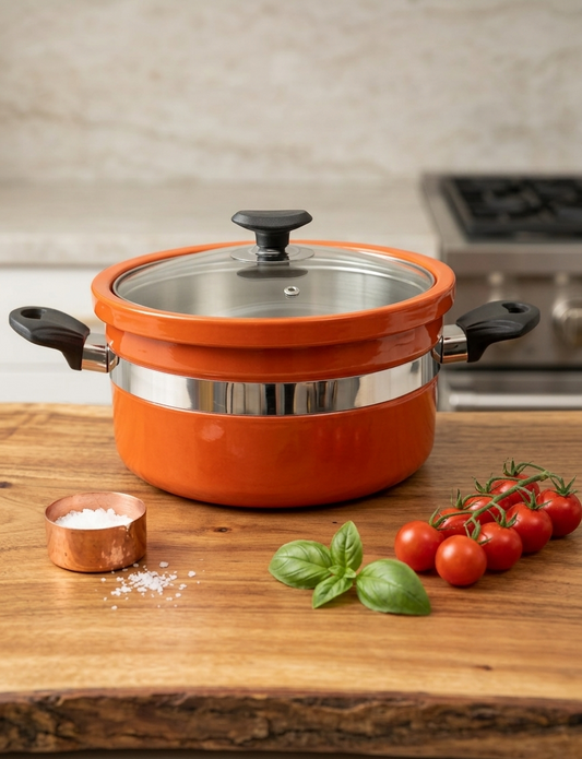 Premium Flat Glazed Clay Handi – Modern Glossy Finish Mitti ki Handi DESIBARTAN