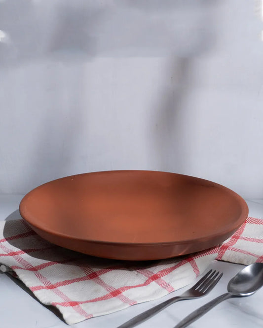 Royal Clay Serving Dish – Premium Glazed Oval Dish for Biryani & Karahi DESIBARTAN
