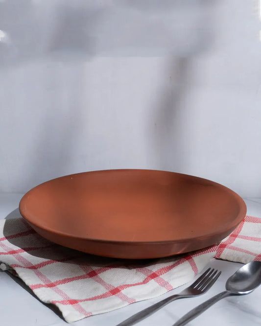 Royal Clay Serving Dish β Premium Glazed Oval Dish for Biryani & Karahi DESIBARTAN
