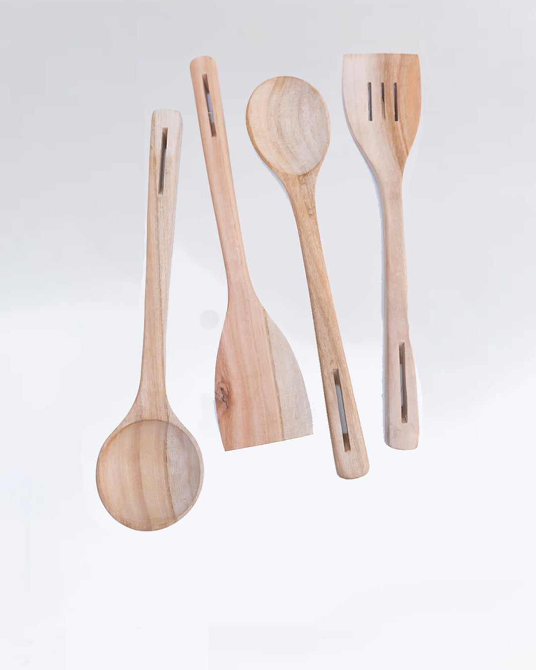 Premium Wooden Spoon Set – 4-Piece Handcrafted Sheesham Wood Cooking Tools DESIBARTAN