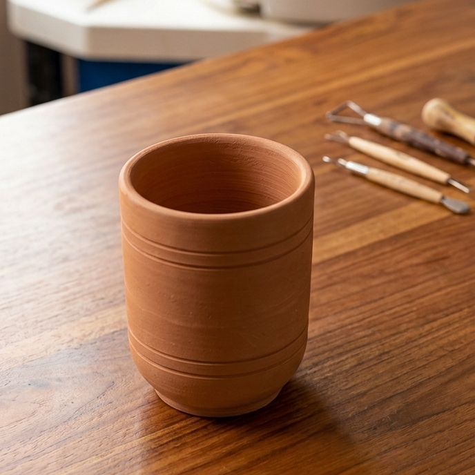 Set of 6 Premium Clay Glasses – Traditional Mitti ke Glass for Water, Lassi & Juice DESIBARTAN