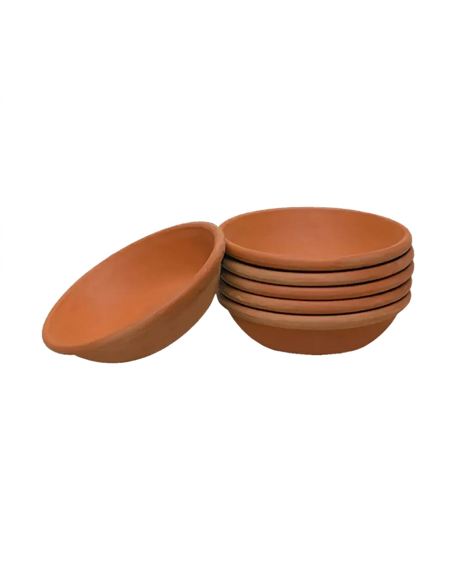 Premium Clay Deep Plates – Set of 6 Organic Mitti ki Deep Thali for Serving DESIBARTAN