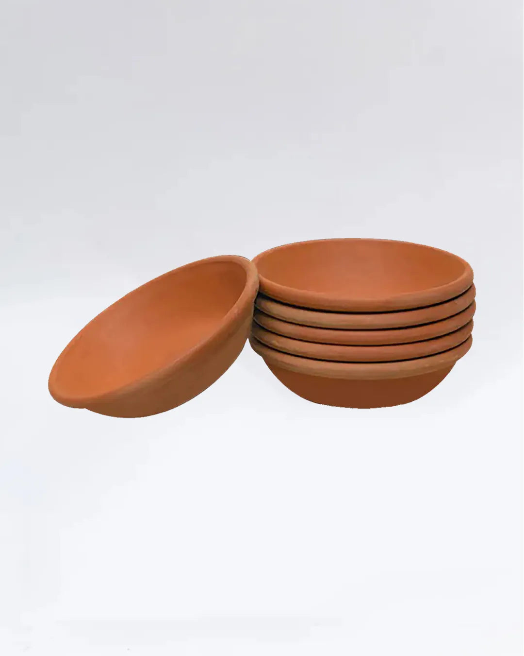 Premium Clay Deep Plates – Set of 6 Organic Mitti ki Deep Thali for Serving DESIBARTAN