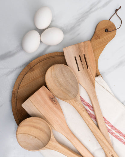 Premium Wooden Spoon Set – 4-Piece Handcrafted Sheesham Wood Cooking Tools DESIBARTAN