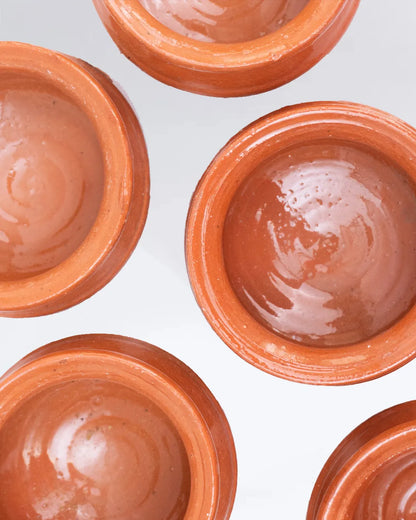 Set of 6 Premium Clay Dessert Bowls – Traditional Mitti ke Kheer Cups & Halwa Bowls DESIBARTAN