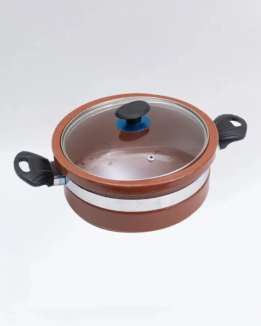 Premium Flat Glazed Clay Karahi – Modern Glossy Finish Mitti ki Karahi DESIBARTAN