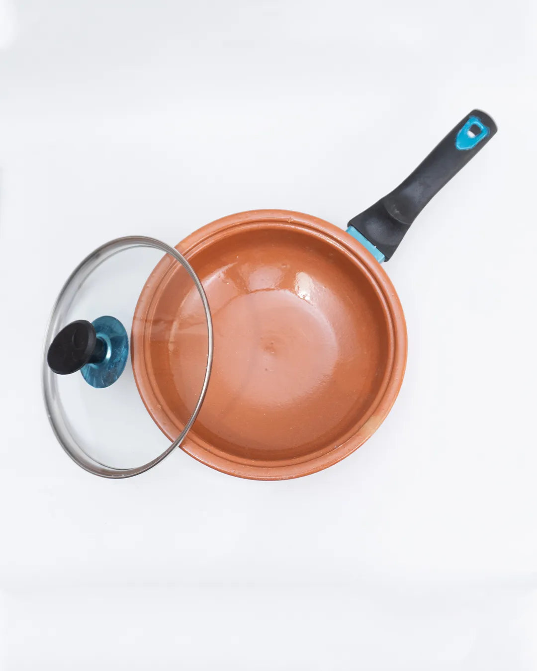 Premium Glazed Clay Fry Pan – Glossy Finish Mitti ka Fry Pan for Healthy Frying DESIBARTAN