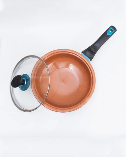 Premium Glazed Clay Fry Pan – Glossy Finish Mitti ka Fry Pan for Healthy Frying DESIBARTAN