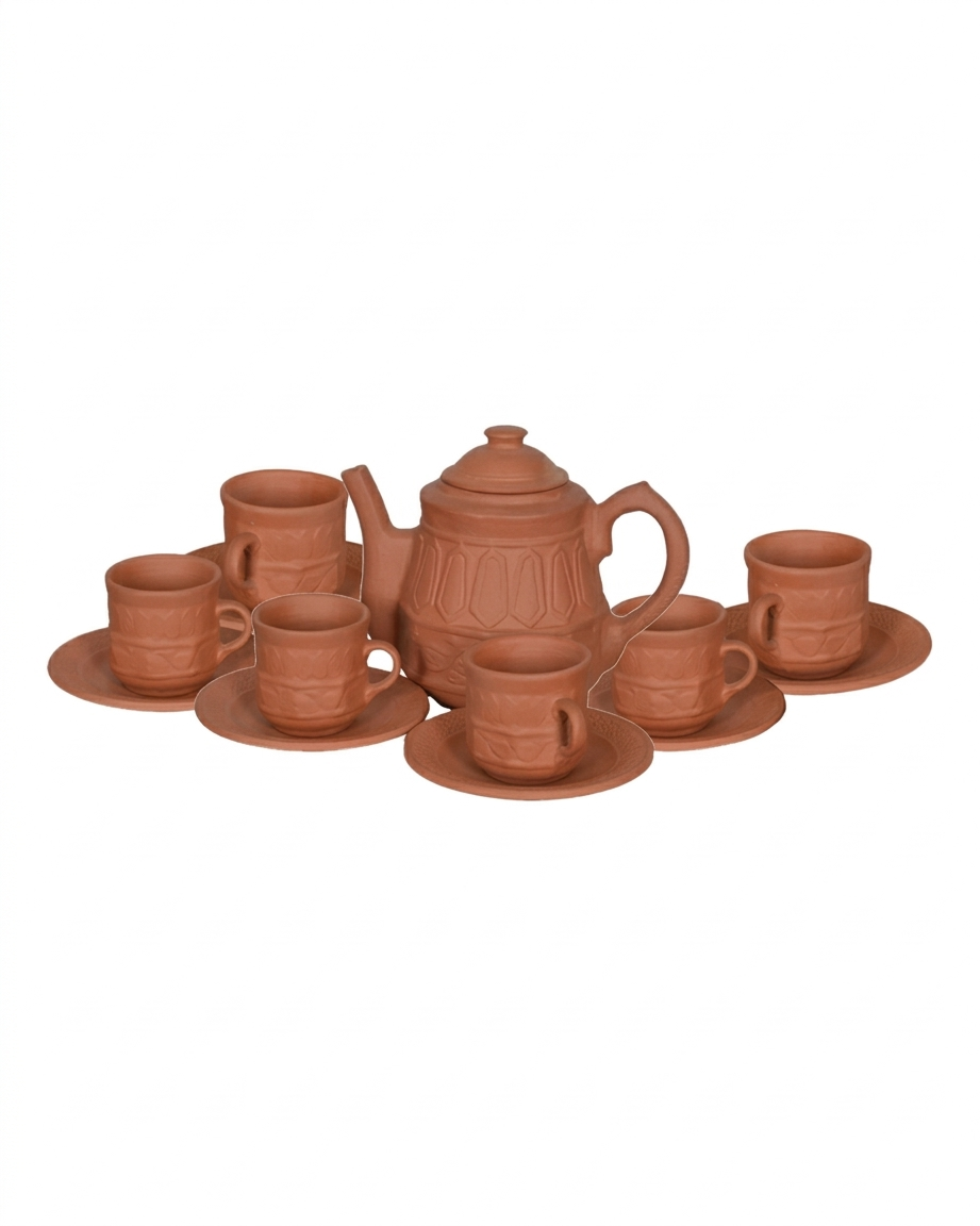 Royal Clay Tea Set – 13-Piece Premium Teapot & Cup Saucer Collection DESIBARTAN