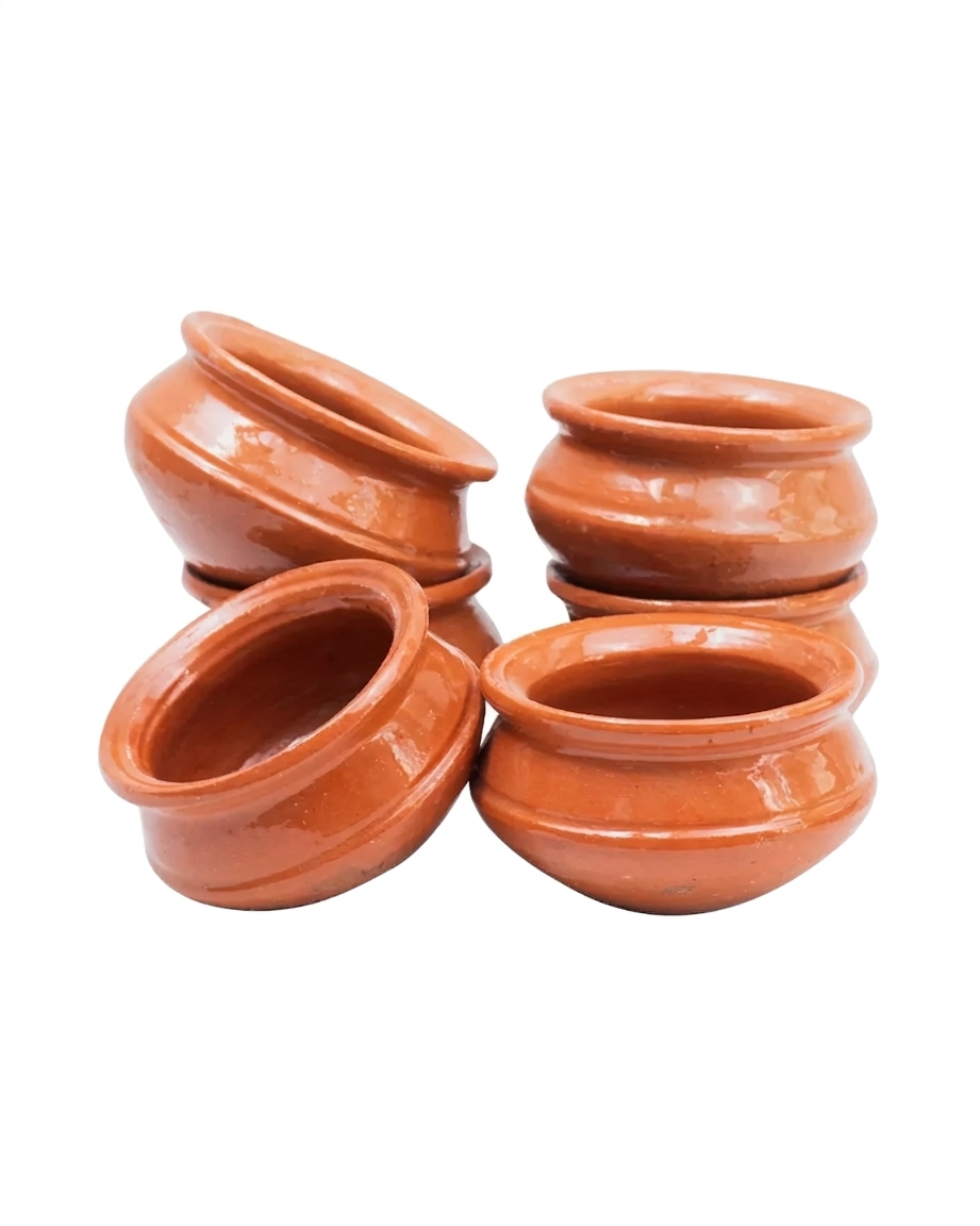 Set of 6 Premium Clay Dessert Bowls – Traditional Mitti ke Kheer Cups & Halwa Bowls DESIBARTAN