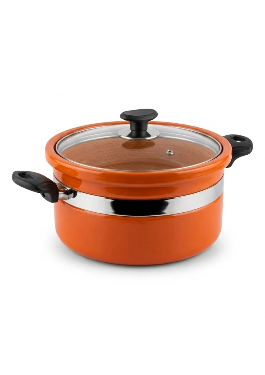 Premium Flat Glazed Clay Handi – Modern Glossy Finish Mitti ki Handi DESIBARTAN