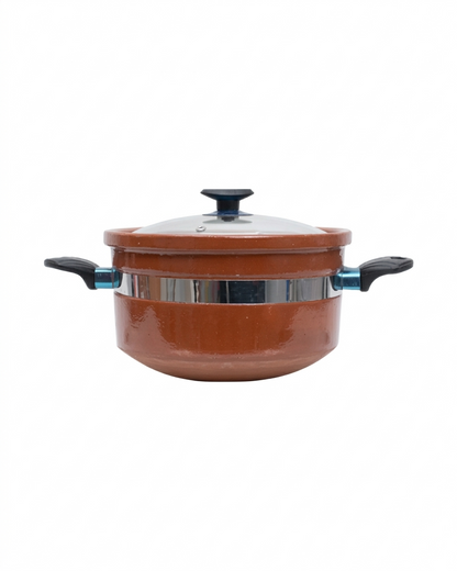 Premium Round Glazed Clay Handi – Glossy Finish Mitti ki Handi DESIBARTAN