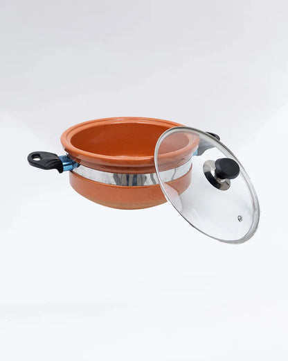 Premium Round Glazed Clay Karahi – Glossy Finish Mitti ki Karahi DESIBARTAN