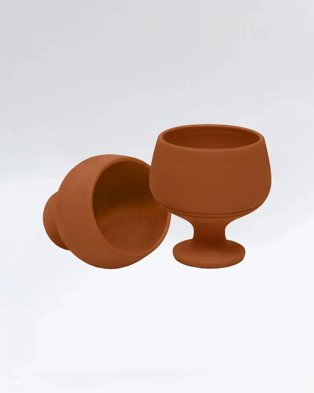 Set of 6 Round Clay Glasses – Traditional Mitti ke Glasses for Water & Lassi DESIBARTAN