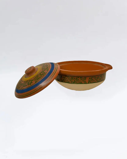 Mini Glazed Clay Karahi – Handcrafted Cooking & Serving Pot with Lid DESIBARTAN