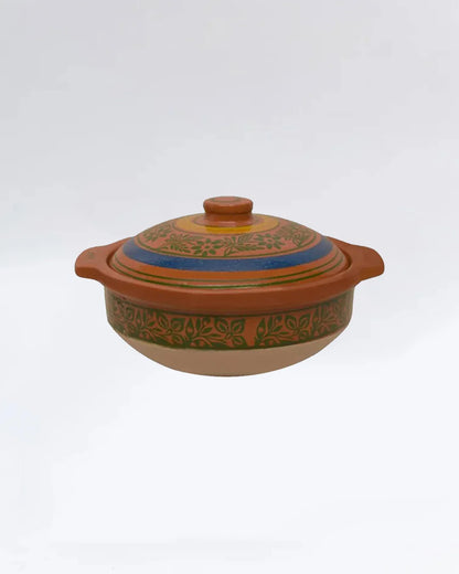 Mini Glazed Clay Karahi – Handcrafted Cooking & Serving Pot with Lid DESIBARTAN