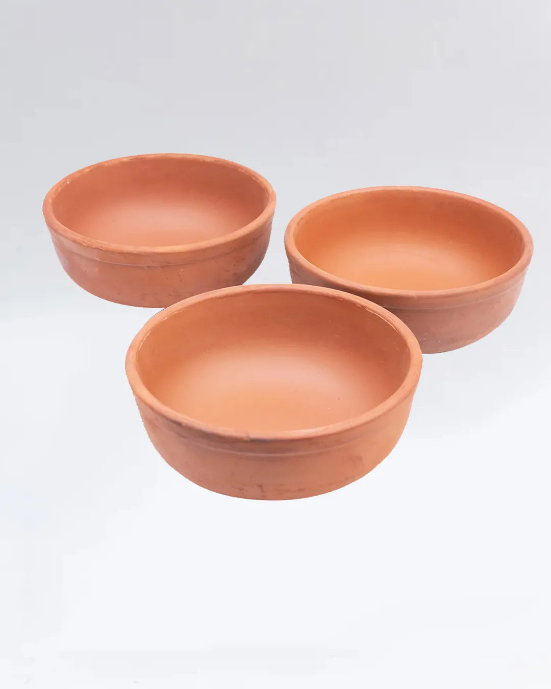Organic Clay Yogurt Bowl Set – 3-Piece Natural Mitti ki Dahi Jamane Wali Pyali DESIBARTAN